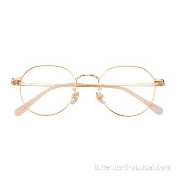 Produrre logo all&#39;ingrosso sottile occhiale ottico occhiali di alta qualità con occhiali in metallo personalizzato